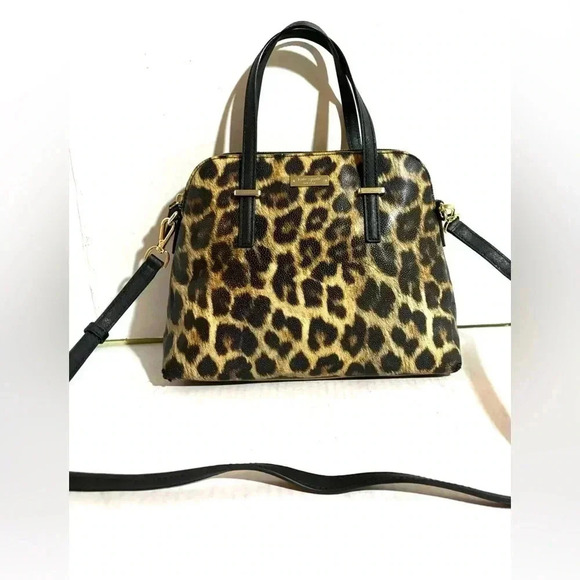 Kate spade cedar animal maze beige dark brown black PVC leather crossbody bag - Picture 1 of 15